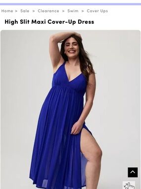New torrid 2x High Slit Maxi Cover-Up Dress electric blue